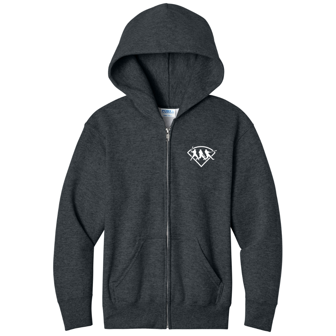 Port & Co™ Youth Core Fleece Full-Zip Hooded Sweatshirt